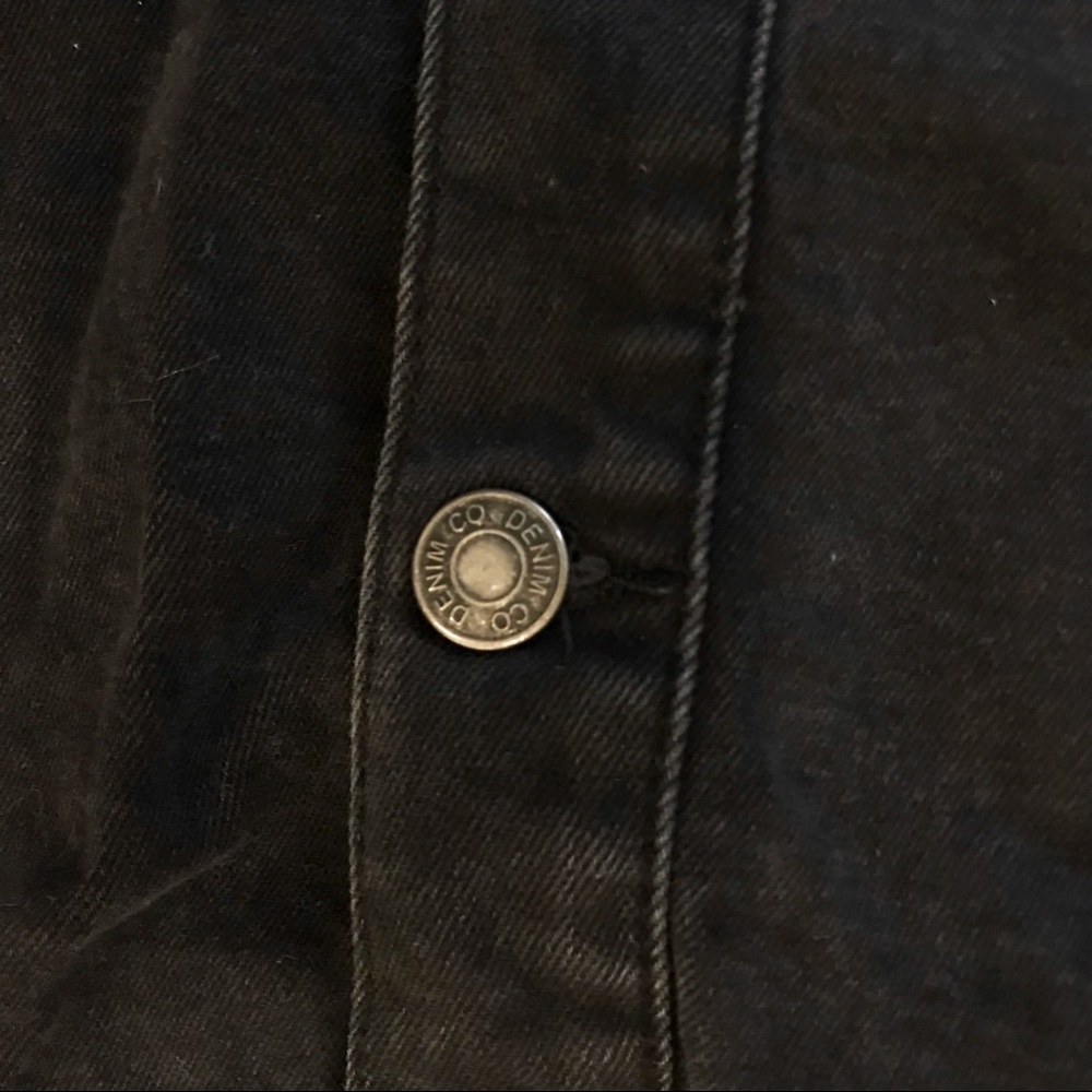 Denim Co. Classic Black Distressed Casual Jean Button Up Everyday Casual Dress - Picture 5 of 9